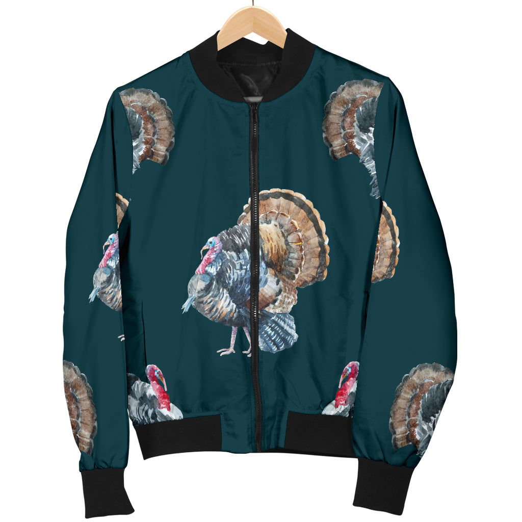 Turkey Pattern Print Design 03 Women's Bomber Jacket