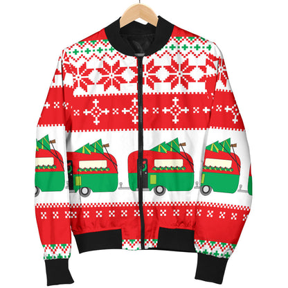 Camper Camping Ugly Christmas Design Print Men Bomber Jacket