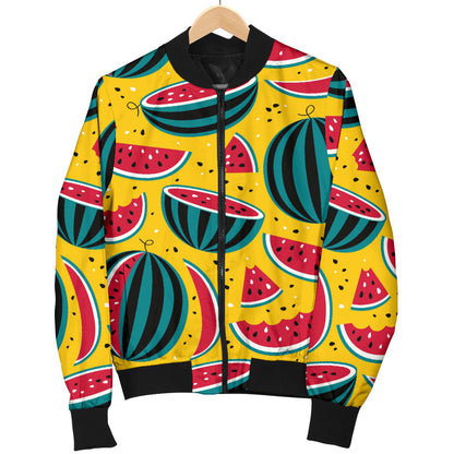 Watermelon Pattern Print Design WM02 Women Bomber Jacket
