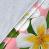 White Plumeria Pattern Print Design PM011 Fleece Blanket