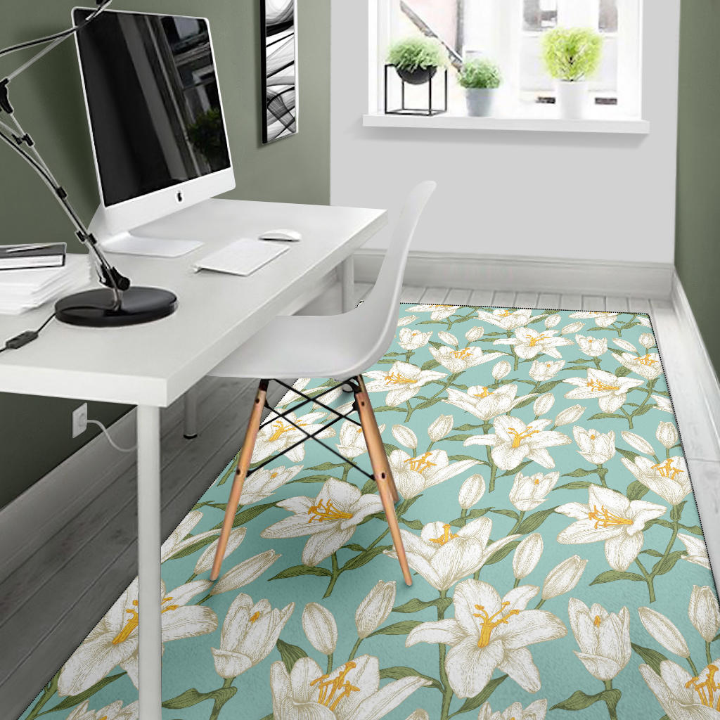 Lily Pattern Print Design LY09 Area Rugs