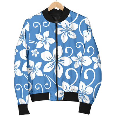 Hibiscus Pattern Print Design HB09 Women Bomber Jacket