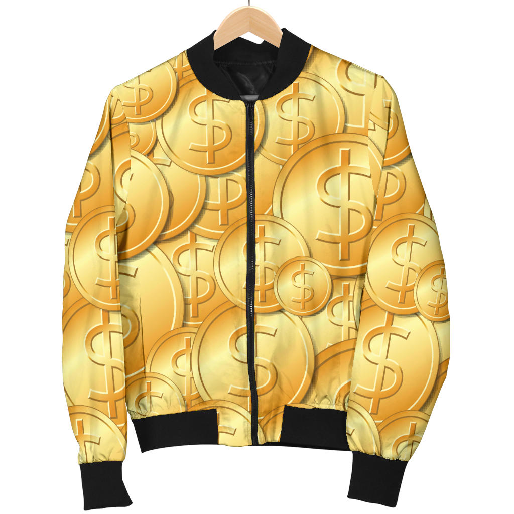 Dollar Pattern Print Design DO03 Men Bomber Jacket