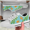 Bird Of Paradise Pattern Print Design BOP04 White Bottom Low Top Shoes