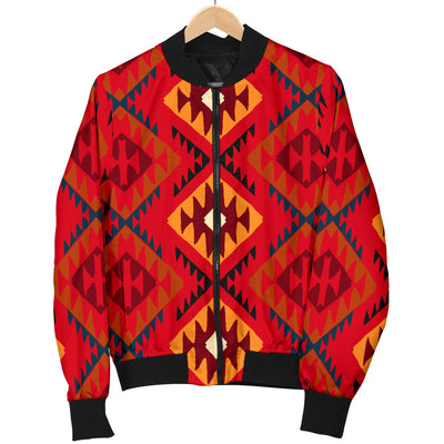 Aztec Pattern Print Design 06 Women's Bomber Jacket