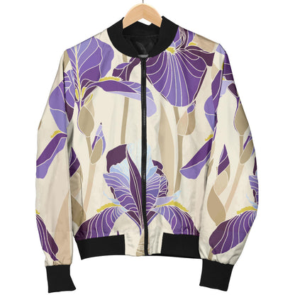 Iris Pattern Print Design IR02 Men Bomber Jacket
