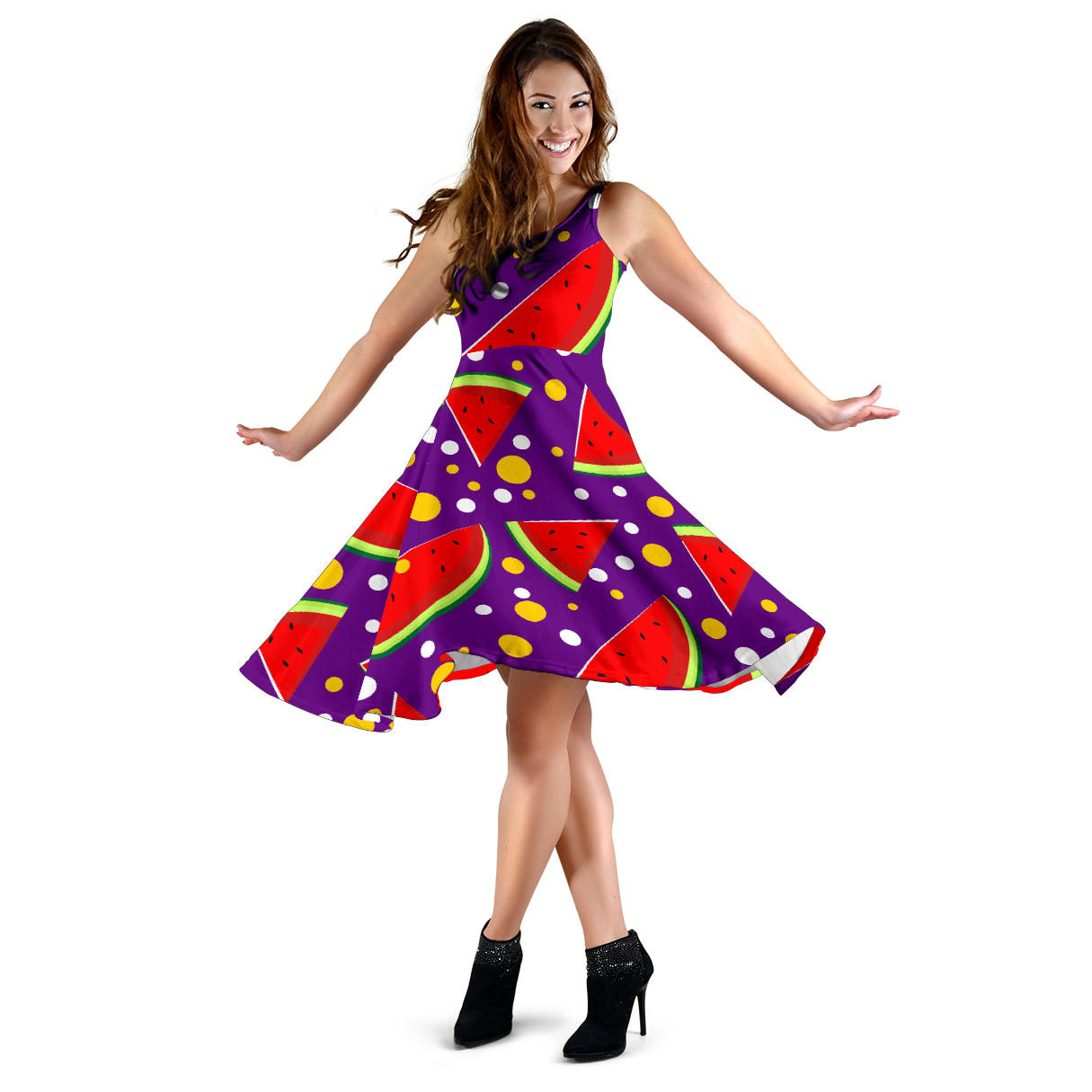 Watermelon Pattern Print Design WM010 Midi Dress