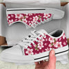 Cherry Blossom Pattern Print Design CB06 White Bottom Low Top Shoes