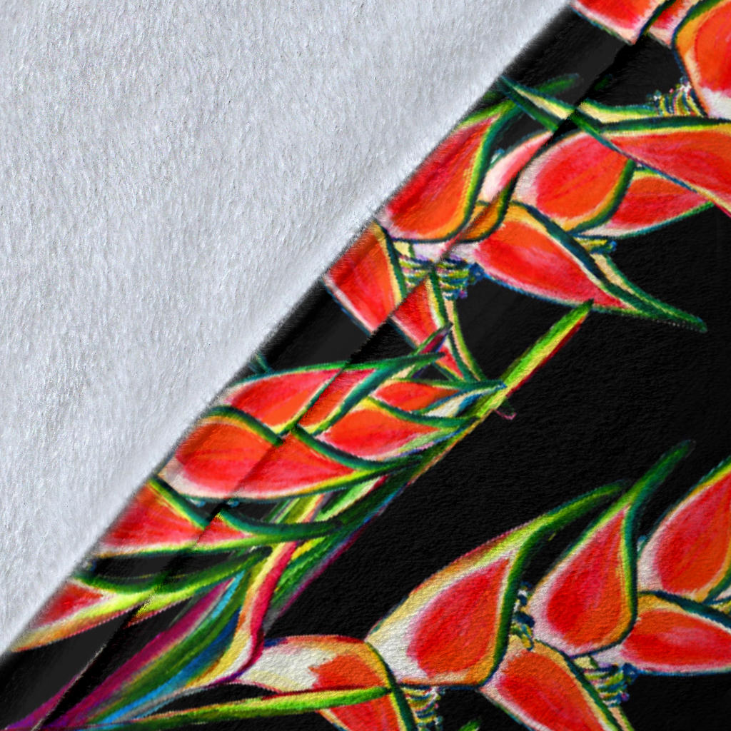 Heliconia Pattern Print Design HL010 Fleece Blanket