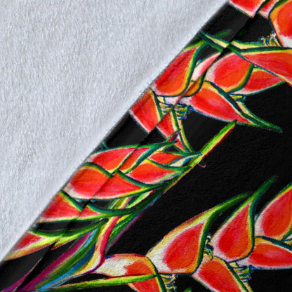 Heliconia Pattern Print Design HL010 Fleece Blanket