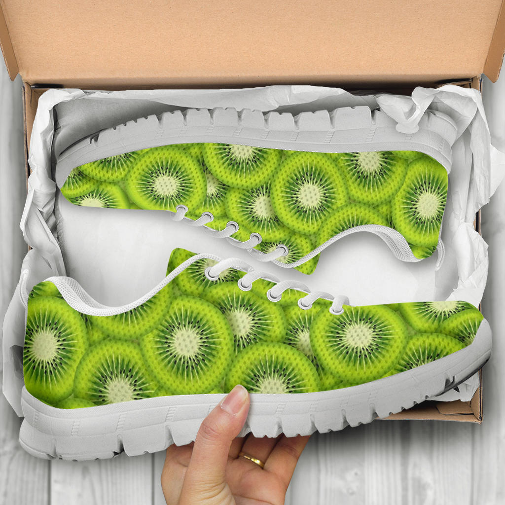 Kiwi Pattern Print Design KW01 Sneakers White Bottom Shoes