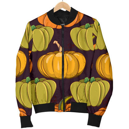 Pumpkin Pattern Print Design A01 Women's Bomber Jacket