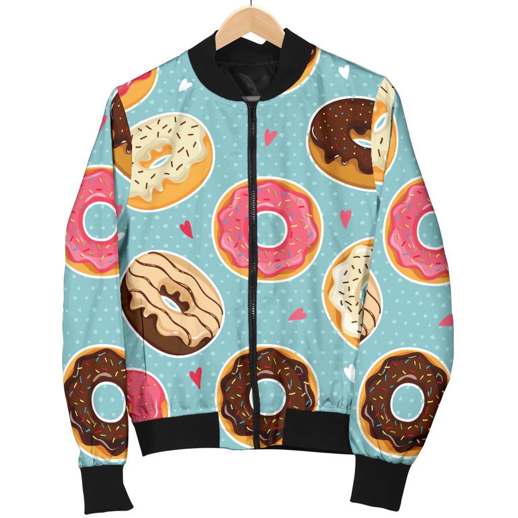 Donut Pattern Print Design DN04 Men Bomber Jacket