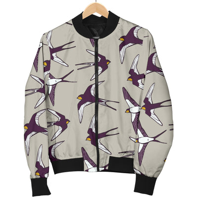 Swallow Bird Pattern Print Design 03 Women's Bomber Jacket