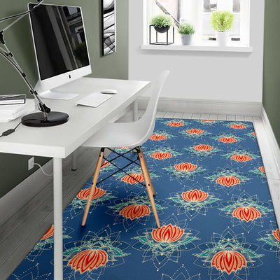 Lotus Boho Pattern Print Design LO07 Area Rugs