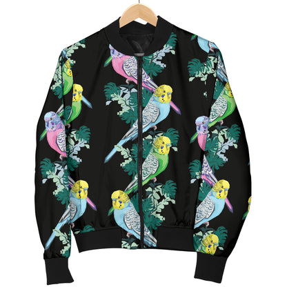 Budgerigar Pattern Print Design 03 Women's Bomber Jacket