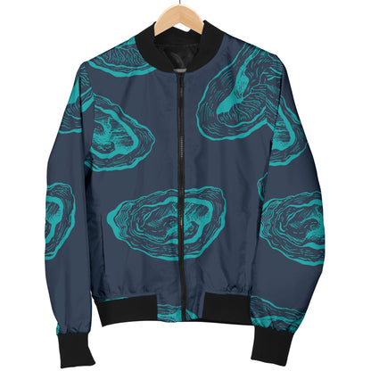 Oyster Pattern Print Design 01 Women's Bomber Jacket