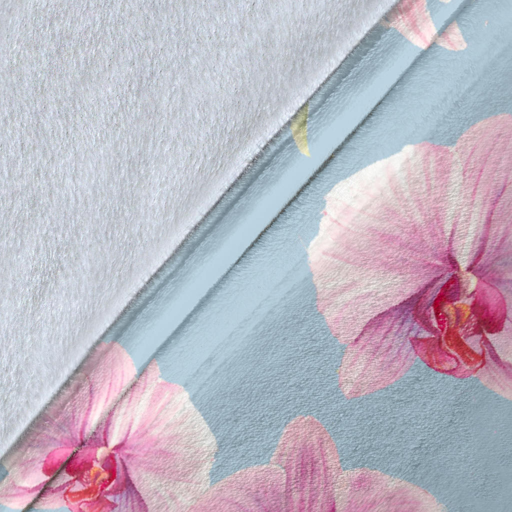 Orchid Pink Pattern Print Design OR01 Fleece Blanket