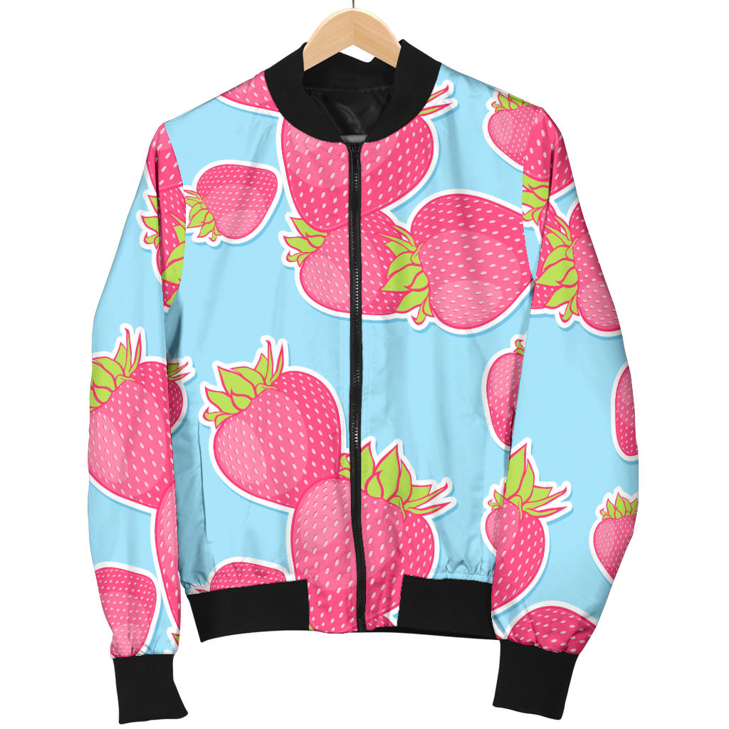Strawberry Pattern Print Design SB04 Men Bomber Jacket