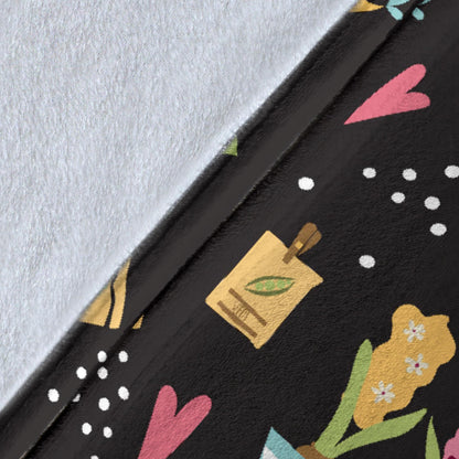 Gardening Pattern Print Design G03 Fleece Blanket