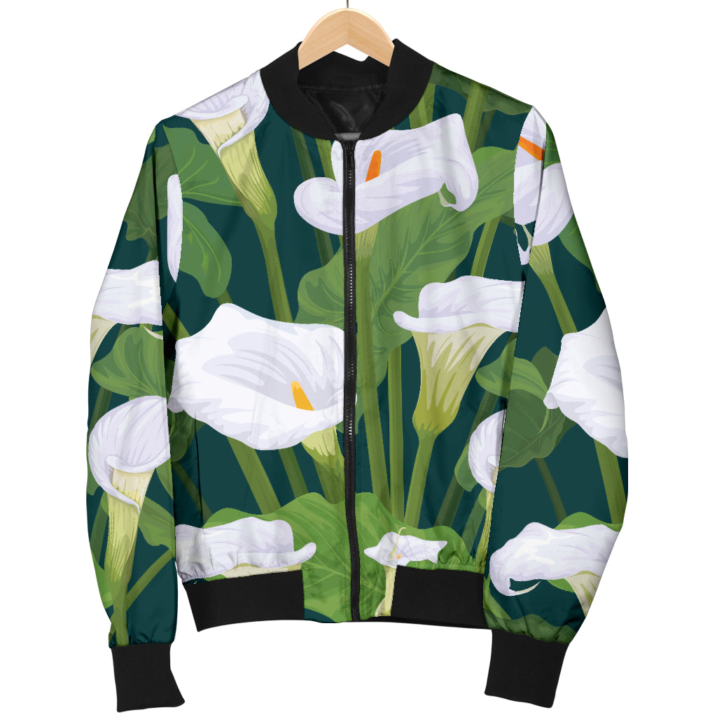 Lily Pattern Print Design 04 Women's Bomber Jacket