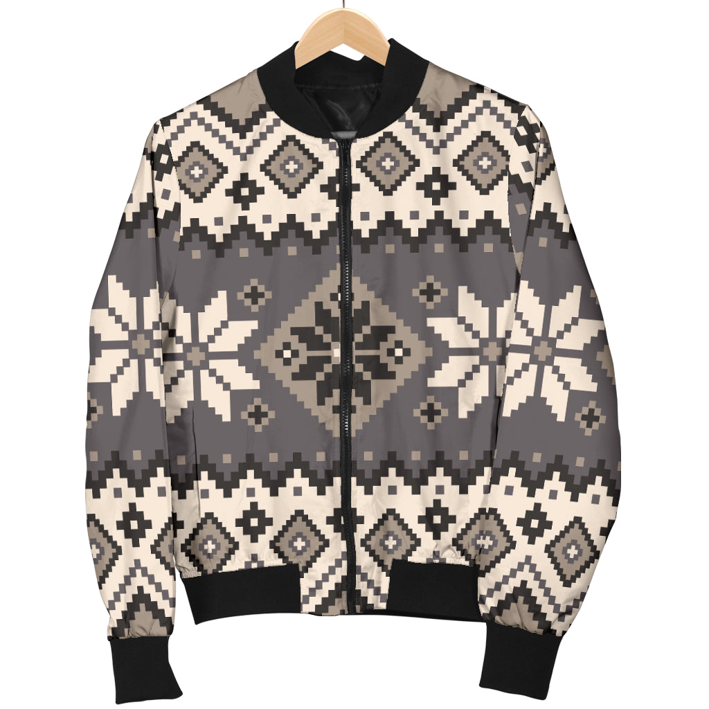 Nordic Pattern Print Design A01 Women's Bomber Jacket