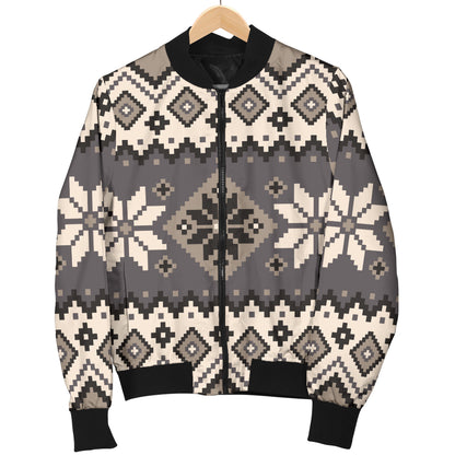 Nordic Pattern Print Design A01 Women's Bomber Jacket