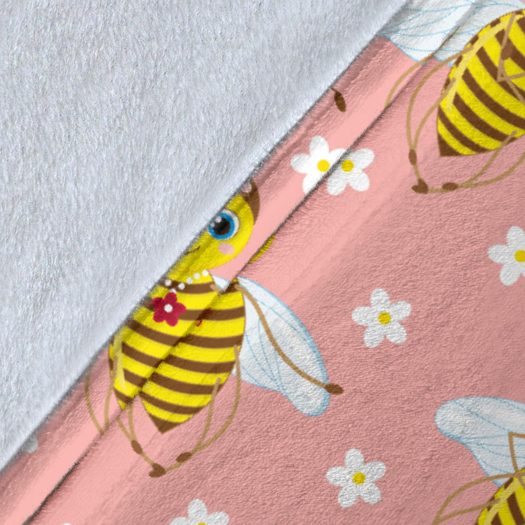 Bee Pattern Print Design BEE07 Fleece Blanket