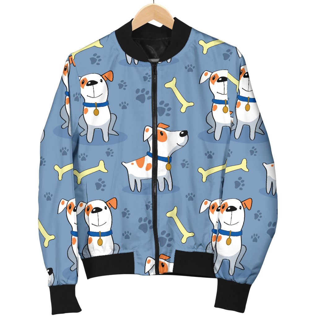 Bull Terriers Pattern Print Design 04 Women's Bomber Jacket