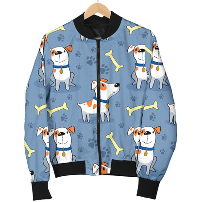 Bull Terriers Pattern Print Design 04 Women's Bomber Jacket