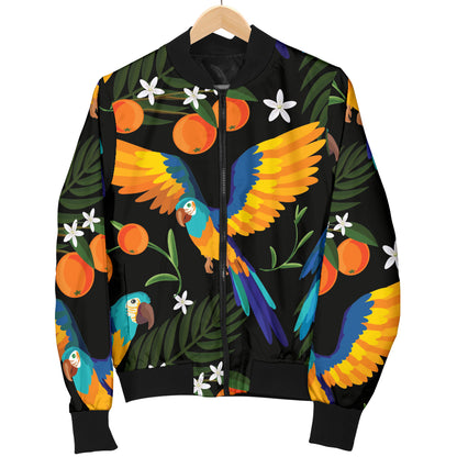 Macaw Pattern Print Design 03 Women's Bomber Jacket