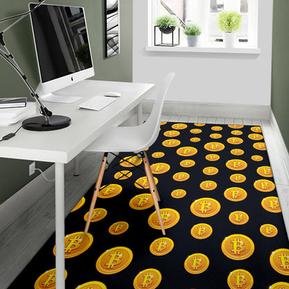 Bitcoin Pattern Print Design DO04 Area Rugs