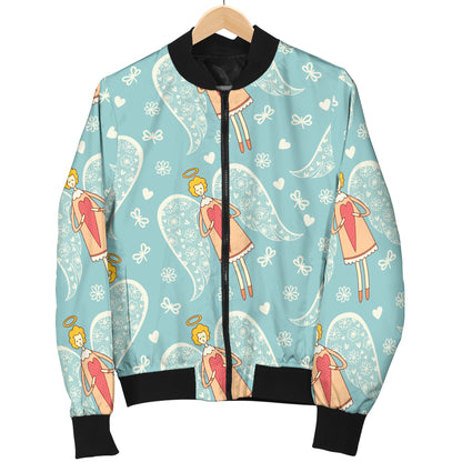 Angel Pattern Print Design 01 Women's Bomber Jacket