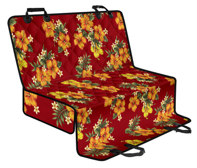 Orange Hibiscus Pattern Print Design HB026 Rear Dog  Seat Cover