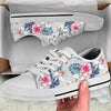 Hibiscus Print White Bottom Low Top Shoes