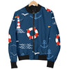 Nautical Pattern Print Design A06 Women's Bomber Jacket