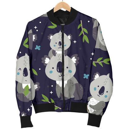 Koala Pattern Print Design 04 Women's Bomber Jacket