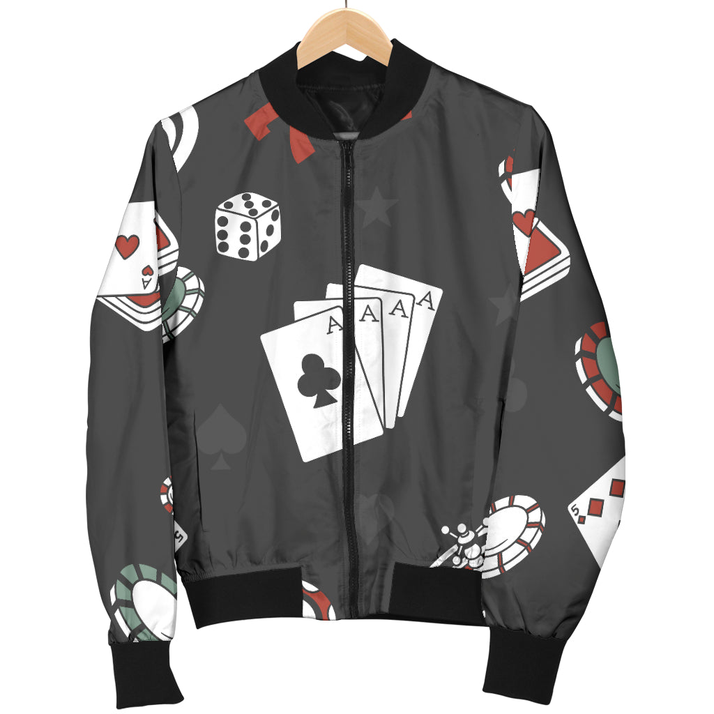 Casino Pattern Print Design 02 Women's Bomber Jacket