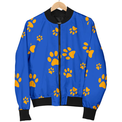 Paw Pattern Print Design A03 Women's Bomber Jacket