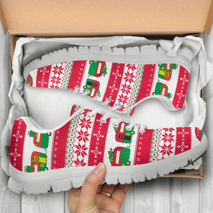 Camper Camping Ugly Christmas Design Print Sneakers White Bottom Shoes
