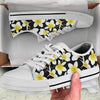 Yellow Plumeria Hawaiian Flowers White Bottom Low Top Shoes