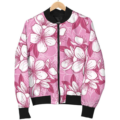 Cherry Blossom Pattern Print Design CB02 Women Bomber Jacket