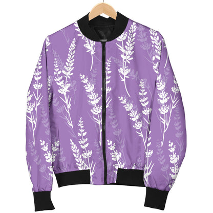 Lavender Pattern Print Design LV08 Men Bomber Jacket