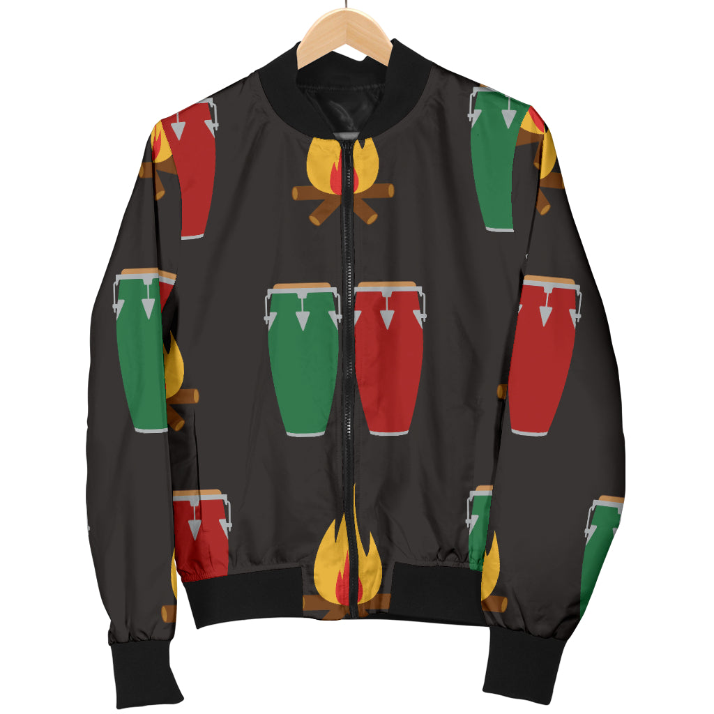 Conga Pattern Print Design 01 Women's Bomber Jacket