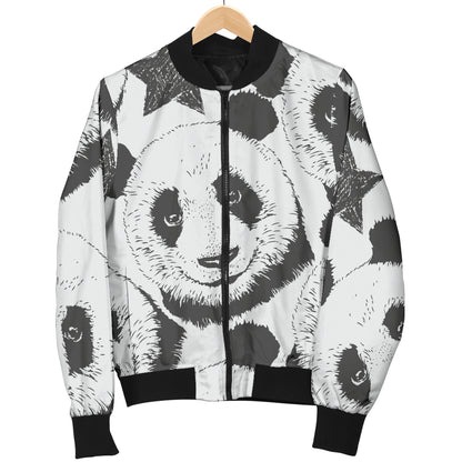 Panda Pattern Print Design A02 Women's Bomber Jacket