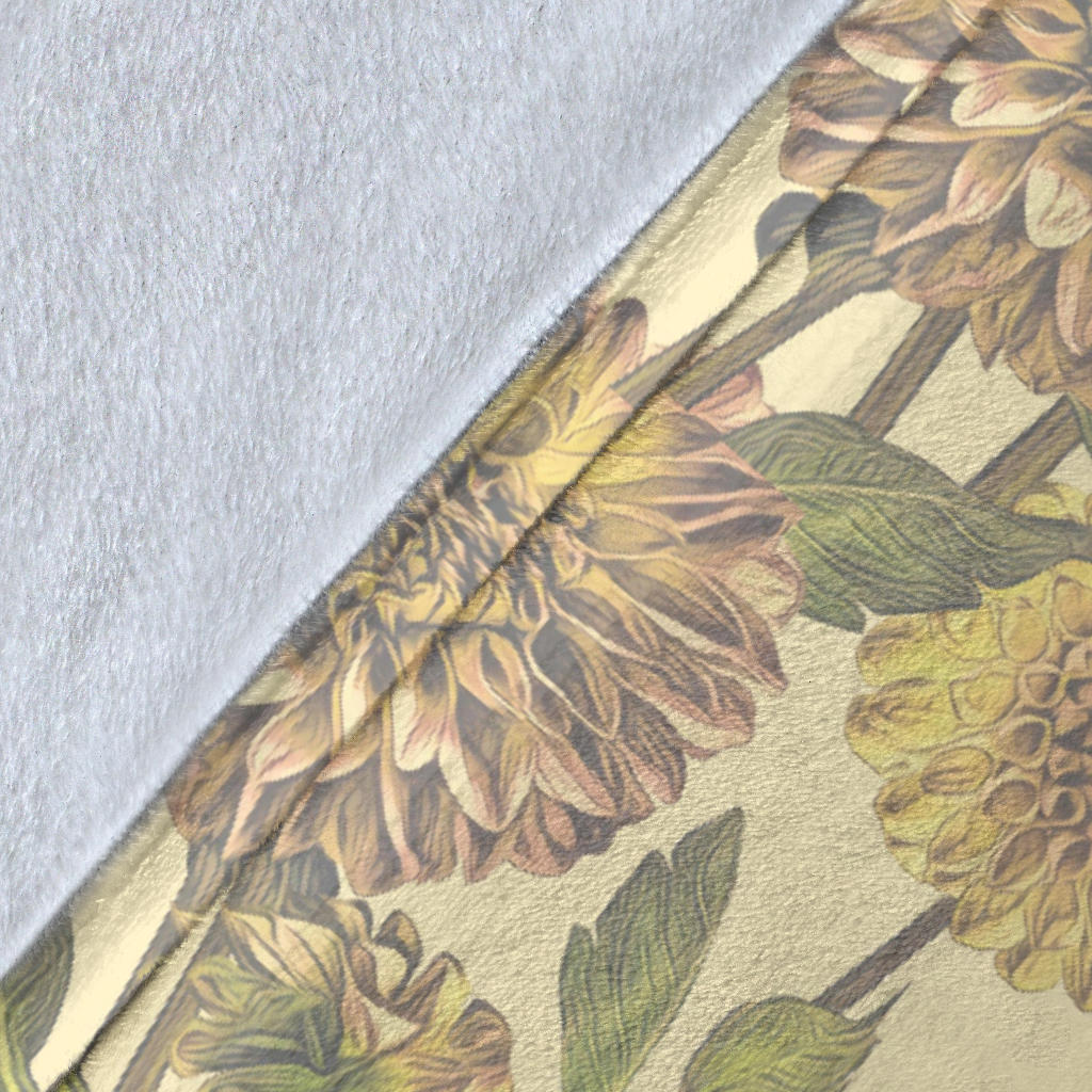 Dahlia Pattern Print Design DH09 Fleece Blanket