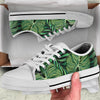 Green Fresh Tropical Palm Leaves White Bottom Low Top Shoes