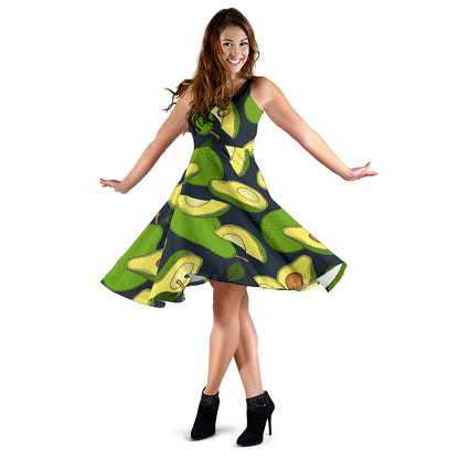 Avocado Pattern Print Design AC013 Midi Dress