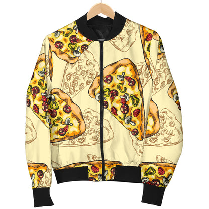 Pizza Pattern Print Design A01 Women's Bomber Jacket
