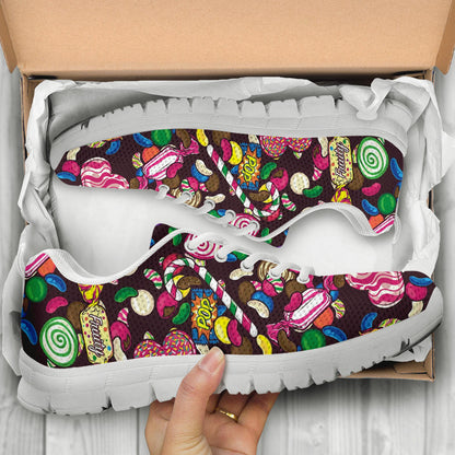 Candy Pattern Print Design CA02 Sneakers White Bottom Shoes